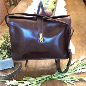Vintage retro Italian leather handbag